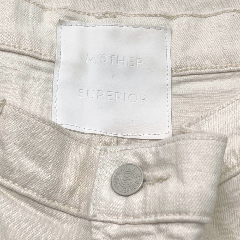 MOTHER SUPERIOR Barrel Jeans Sz 34 NWT Half Piped Ankle Relaxed Cream $258 - Picture 11 of 14